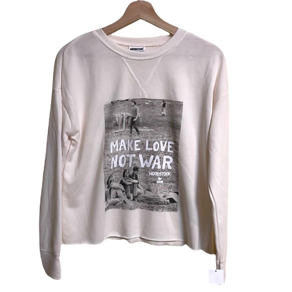 Woodstock Make Love Not War Crewneck Sweatshirt M